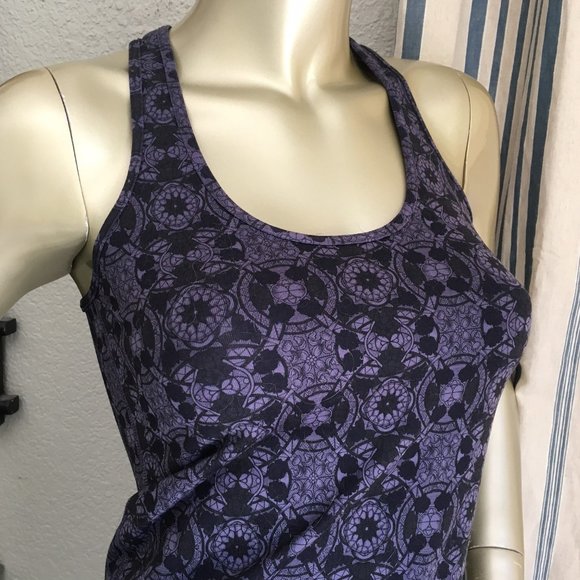 lululemon athletica Tops - lululemon athletica Purple and Black Patterned Racerback Tank Top